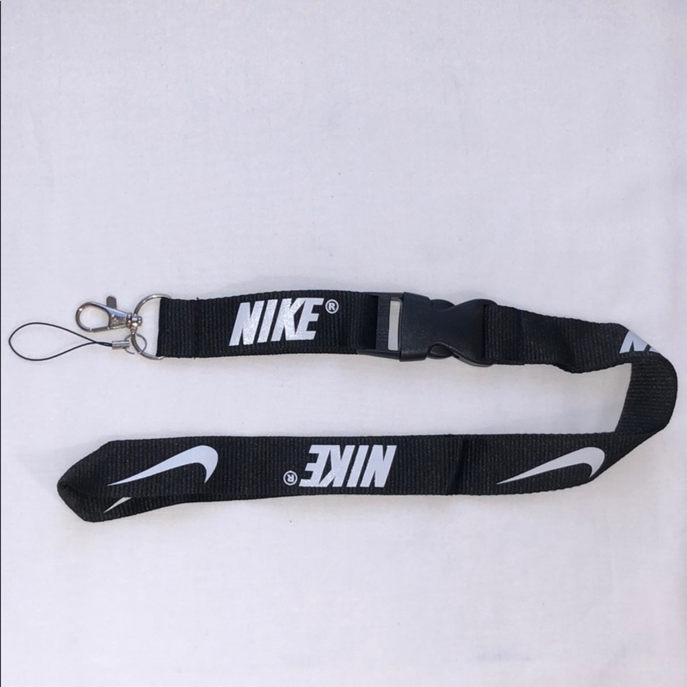New Nike Black and White Lanyard ID Badge Keychain